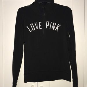 vs pink half zip sweatshirt